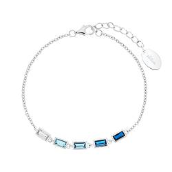 s.Oliver Armband 925 Sterling Silber Damen Armschmuck, mit Zirkonia synth., 17+3 cm, Blau, Kommt in Schmuck Geschenk Box, 2031408 von s.Oliver