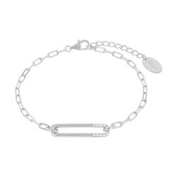 s.Oliver Armband 925 Sterling Silber Damen Armschmuck, mit Zirkonia synth., 17+3 cm, Silber, Kommt in Schmuck Geschenk Box, 2034855 von s.Oliver