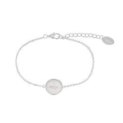 s.Oliver Armband 925 Sterling Silber Damen Armschmuck, mit Zirkonia synth., 17+3 cm, Silber, Stern, Kommt in Schmuck Geschenk Box, 2036866 von s.Oliver