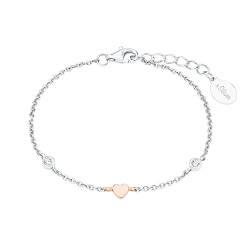 s.Oliver Armband 925 Sterling Silber Mädchen Kinder Armschmuck, mit Zirkonia synth., 14+2 cm, Silber, Herz, Kommt in Schmuck Geschenk Box, 2028457 von s.Oliver