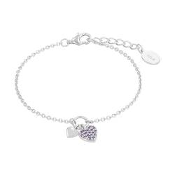 s.Oliver Armband 925 Sterling Silber Mädchen Kinder Armschmuck, mit Zirkonia synth., 14+2 cm, Silber, Herz, Kommt in Schmuck Geschenk Box, 2036453 von s.Oliver