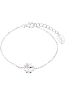 s.Oliver Armband 925 Sterling Silber Mädchen Kinder Armschmuck, mit Zirkonia synth., 14+2 cm, Silber, Kleeblatt, Kommt in Schmuck Geschenk Box, 2037848 von s.Oliver