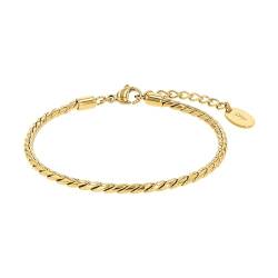 s.Oliver Armband Edelstahl Damen Armschmuck, 17+3 cm, Gold, Kommt in Schmuck Geschenk Box, 2035763 von s.Oliver