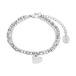 s.Oliver Armband Edelstahl Damen Armschmuck, mit Glas, 16+4 cm, Silber, Herz, Kommt in Schmuck Geschenk Box, 2018344 von s.Oliver