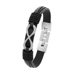 s.Oliver Armband Edelstahl Herren Armschmuck, 20,5+1,5 cm, Schwarz, Infinity, Kommt in Schmuck Geschenk Box, 2026136 von s.Oliver