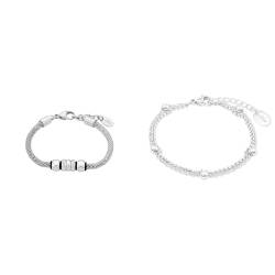 s.Oliver Armband Edelstahl Kautschuk Damen Armschmuck & Armband Edelstahl Damen Armschmuck, 16+4 cm, Silber, Kommt in Schmuck Geschenk Box, 2022713 von s.Oliver