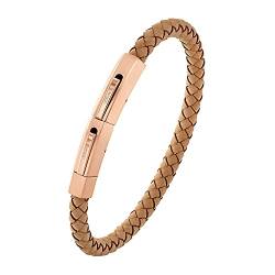 s.Oliver Armband Edelstahl Leder Herren Armschmuck, 20+1,6 cm, Braun, Kommt in Schmuck Geschenk Box, 2032527 von s.Oliver