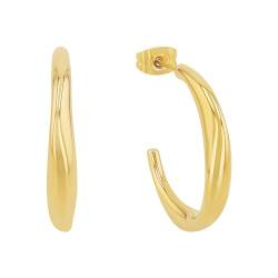 s.Oliver Creolen Edelstahl Damen Ohrschmuck, 2,5 cm, Gold, Kommt in Schmuck Geschenk Box, 2033900 von s.Oliver