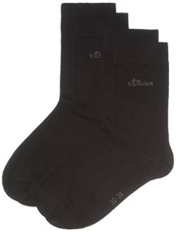 s.Oliver Damen 2er Pack Socken mit weichem Bund Frauen Strümpfe, Gr. 39-42, Schwarz (05 black) von s.Oliver