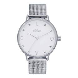 s.Oliver Damen Analog Quarz Uhr mit Edelstahl Armband SO-4197-MQ von s.Oliver