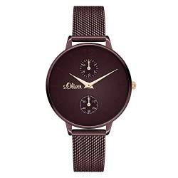 s.Oliver Damen Analog Quarz Uhr mit Metall Armband SO-4352-MM von s.Oliver