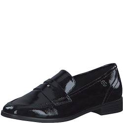 s.Oliver Damen Loafer ohne Absatz Lack Spitz Schwarz (Black Patent), 38 von s.Oliver