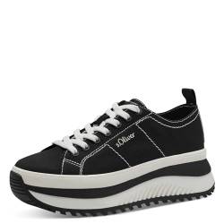 s.Oliver Damen Plateau Sneaker zum Schnüren Vegan, Schwarz (Black), 37 von s.Oliver