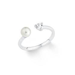 s.Oliver Damen-Ring Perle Süßwasserzuchtperle 925 Silber rhodiniert Zirkonia weiß Gr. 56 (17.8)-2012541 von s.Oliver