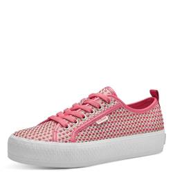 s.Oliver Damen Sneaker flach mit dicker Sohle aus Stoff, Rosa (Fuxia Comb.), 37 von s.Oliver