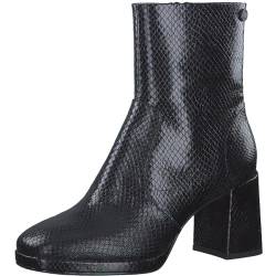 s.Oliver Damen Stiefeletten mit Absatz mit Schlangenmuster Blockabsatz Schwarz (Black Metallic), 37 von s.Oliver