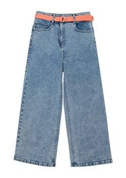 s.Oliver Girl's 2127813 Jeans Culotte mit Gürtel, Blue, 134/REG von s.Oliver
