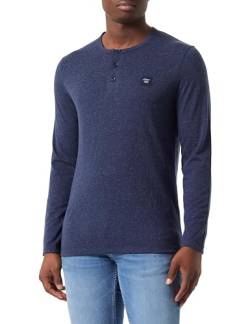 s.Oliver Herren 2138648 Henley Shirt Langarm, meliert, Blue, 3XL von s.Oliver