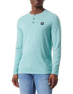 s.Oliver Herren 2138648 Henley Shirt Langarm, meliert, Blue Green, 3XL von s.Oliver