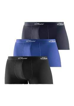 s.Oliver Herren 3X Boxer Basic_1 Boxershorts, blau Sortiert, M (3er Pack) von s.Oliver