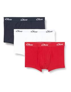s.Oliver Herren 3X Boxer Basic_1 Boxershorts, red | Black | White 30B1, S (3er Pack) von s.Oliver