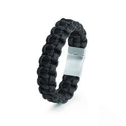 s.Oliver Herren-Armband Edelstahl Nylon schwarz 21cm von s.Oliver