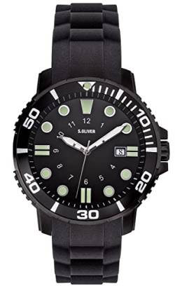 s.Oliver Herren-Armbanduhr XL Analog Quarz Silikon SO-2626-PQ von s.Oliver