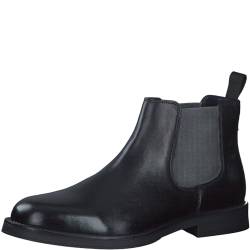 s.Oliver Herren Chelsea Boots aus Leder Flach Schwarz (Black), 45 von s.Oliver