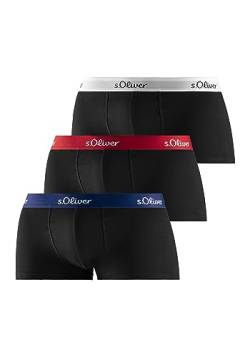 s.Oliver Herren Hipster Boxershorts, 3X schwarz gekontert, S (3er Pack) von s.Oliver