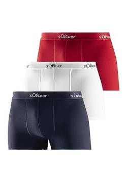 s.Oliver Herren Jh-34b_ls_1 Boxershorts, rot blau weiß, L (3er Pack) von s.Oliver