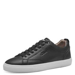 s.Oliver Herren Sneaker flach Bequem Vegan, Schwarz (Black), 41 von s.Oliver