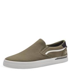 s.Oliver Herren Sneaker flach aus Stoff Slip-On, Grün (Khaki), 41 von s.Oliver