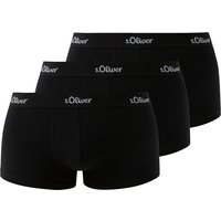 s.Oliver Hipster Basic Boxershorts, 3er-Pack, Logo-Bund, für Herren, schwarz, M von s.Oliver