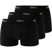 s.Oliver Hipster Boxershorts kurz, 3er-Pack, Logo-Bund, für Herren, schwarz, XL von s.Oliver