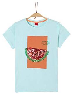 s.Oliver Junior Mädchen 401.10.005.12.130.2036976 T-Shirt, 6066 Bleached Aqua, L/REG von s.Oliver