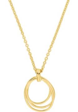 s.Oliver Kette mit Anhänger 925 Sterling Silber Damen Halsschmuck, 42+3 cm, Gold, Kommt in Schmuck Geschenk Box, 2037823 von s.Oliver