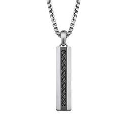 s.Oliver Kette mit Anhänger Edelstahl Herren Halsschmuck, 50+3 cm, Schwarz, Kommt in Schmuck Geschenk Box, 2027423 von s.Oliver