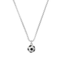 s.Oliver Kette mit Anhänger Edelstahl Jungen Kinder Halsschmuck, 40+3 cm, Silber, Fußball, Kommt in Schmuck Geschenk Box, 2038011 von s.Oliver