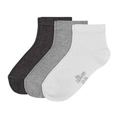 s.Oliver Kinder Socken, 3er Pack - Quarter, Organic Cotton, einfarbig Grau/Weiß 39-42 von s.Oliver