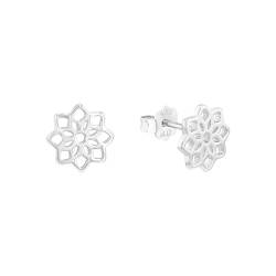 s.Oliver Ohrstecker 925 Sterling Silber Damen Ohrschmuck, 1 cm, Silber, Blume, Kommt in Schmuck Geschenk Box, 2017220 von s.Oliver