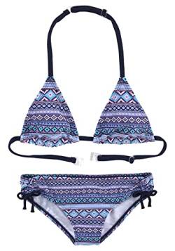 s.Oliver RED LABEL Beachwear LM Mädchen Triangel s.Oliver Bikini-Set, blau, Bedruckt, passend (2er Pack) von s.Oliver