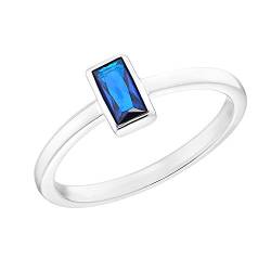 s.Oliver Ring 925 Sterling Silber Damen Ringe, mit Zirkonia synth., Blau, Kommt in Schmuck Geschenk Box, 2031450 von s.Oliver