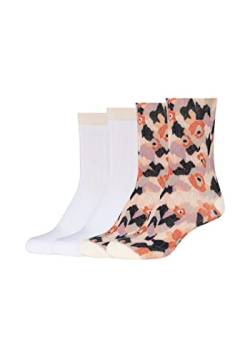 s.Oliver Socks Damen Online Women Essentials Organic Flower Socks 4p, White, 39-42 von s.Oliver