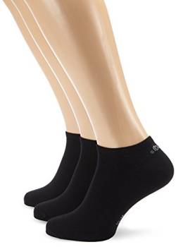 s.Oliver Unisex 3er Pack Sneakersocken mit weichem Bund Damen & Herren Füßlinge, Gr. 35-38, Schwarz (05 black) von s.Oliver