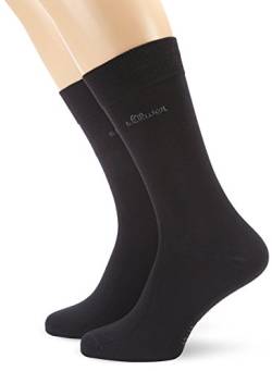 s.Oliver Unisex - Erwachsene Socke 2 er Pack, S20001, Gr. 39-42, Schwarz (05 black) von s.Oliver