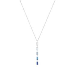 s.Oliver Y-Collier 925 Sterling Silber Damen Halsschmuck, mit Zirkonia synth., 42+3 cm, Blau, Kommt in Schmuck Geschenk Box, 2031402 von s.Oliver