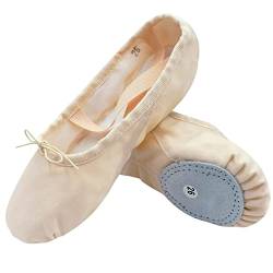 s.lemon Ballet Shoe,Geteilte Sohle Leinwand Tanzschuhe Damen Ballett Schläppchen Ballettschuhe fur Tanz Rosa 30 von s.lemon