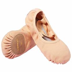 s.lemon Ballettschuhe,Elastische Leinen Geteilte Sohle Ballettschläppchen Ballet Schuhe Ballettschuhe für Kinder & Erwachsene Orange 34 von s.lemon