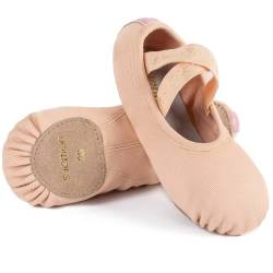 s.lemon Ballettschuhe,Elastische Leinen Geteilte Sohle Ballettschläppchen Ballet Schuhe Ballettschuhe für Kinder & Erwachsene Orange 44 von s.lemon