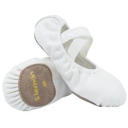s.lemon Ballettschuhe,Elastische Leinen Geteilte Sohle Ballettschläppchen Ballet Schuhe Ballettschuhe für Kinder & Erwachsene Weiß 29EU von s.lemon